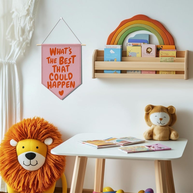 XFN Pink and Orange Preppy Wall Decor Inspirational Positive Affirmations Aesthetic Wall Hanging Pennant Flag Banner Preppy Stuff Classroom Bedroom Girls Room Home Decor Wall Art Christmas Birthday Gifts - Image 2